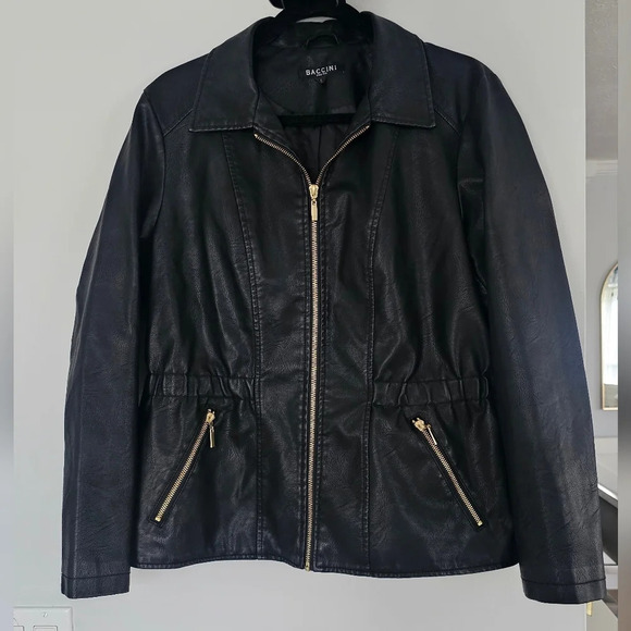 Baccini Jackets & Blazers - Baccini Faux Leather Jacket Size L